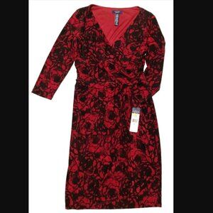 NWT $95! Chaps Women M Jersey Sheath Dress 3/4 Sleeve Career Work Cocktail Party